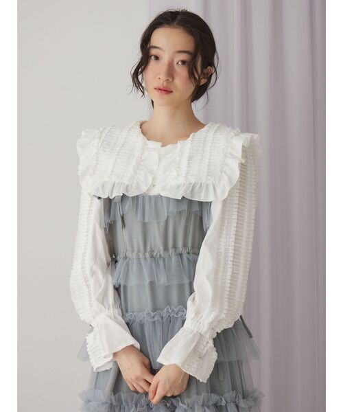 メリージェニー　フリルレースシャツ F merry jenny（メリージェニー）の「レースフリルブラウス