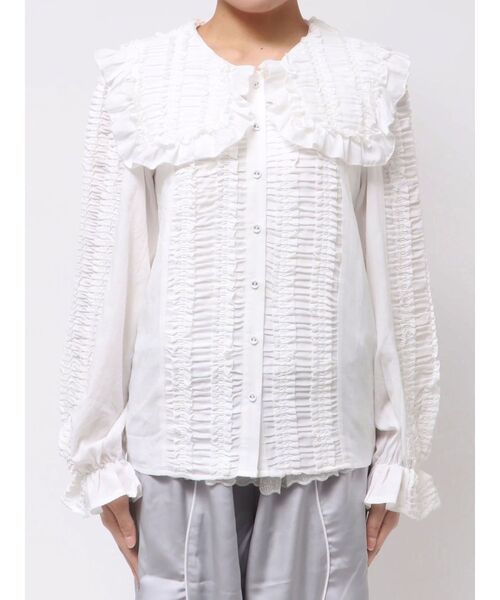 フリルギャザーブラウス（シャツ/ブラウス）｜merry jenny