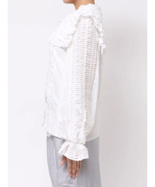 merry jenny（メリージェニー）の「フリルギャザーブラウス（シャツ/ブラウス・レディース・ブラック/オフホワイト・FREE）」の22枚目の写真