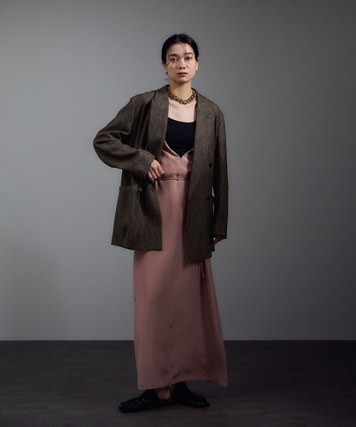 SALON adam et rope'（サロン アダム エ ロペ）の「Riopele（リオペル）ビスコースウールツイルダブルジャケット（テーラードジャケット・レディース・ダークブラウン/ブラック・M/S）」の9枚目の写真