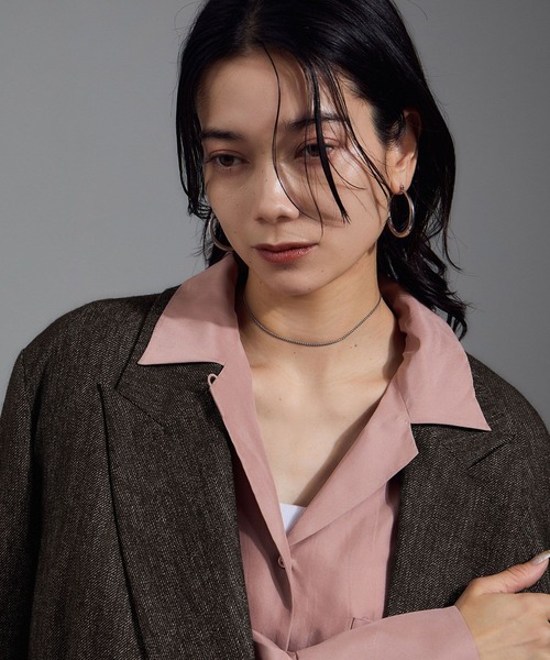 SALON adam et rope'（サロン アダム エ ロペ）の「Riopele（リオペル）ビスコースウールツイルダブルジャケット（テーラードジャケット・レディース・ダークブラウン/ブラック・M/S）」の12枚目の写真