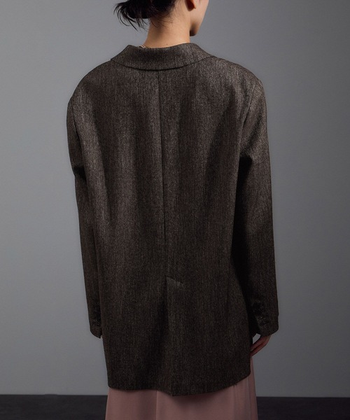 SALON adam et rope'（サロン アダム エ ロペ）の「Riopele（リオペル）ビスコースウールツイルダブルジャケット（テーラードジャケット・レディース・ダークブラウン/ブラック・M/S）」の16枚目の写真