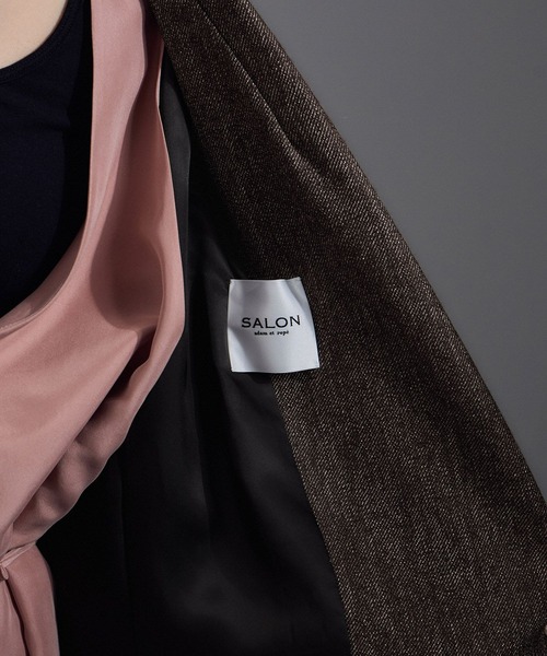 SALON adam et rope'（サロン アダム エ ロペ）の「Riopele（リオペル）ビスコースウールツイルダブルジャケット（テーラードジャケット・レディース・ダークブラウン/ブラック・M/S）」の21枚目の写真