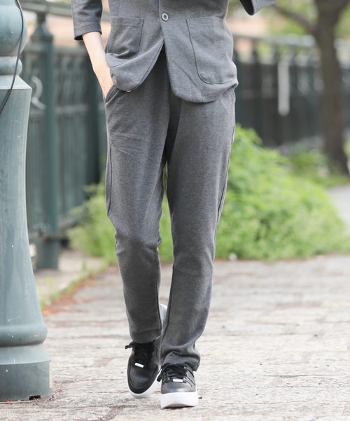 Relation(リレーション)の「ポンチサルエイルテーパードパンツ(その他パンツ・メンズ・ブラック系その他/ブラック/カーキ/ネイビー/チャコールグレー/杢グレー・SMALL/MEDIUM/LARGE/X-LARGE)」の3枚目の写真