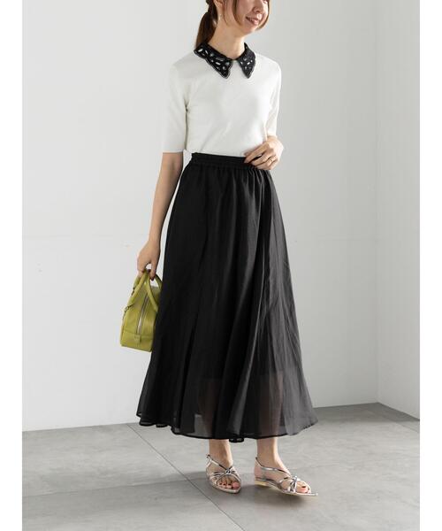 Te chichi(テチチ)の「レースカラー5分袖ニットプルオーバー(ニット/セーター・レディース・ネイビー/オフホワイト/ブラック・F)」の20枚目の写真