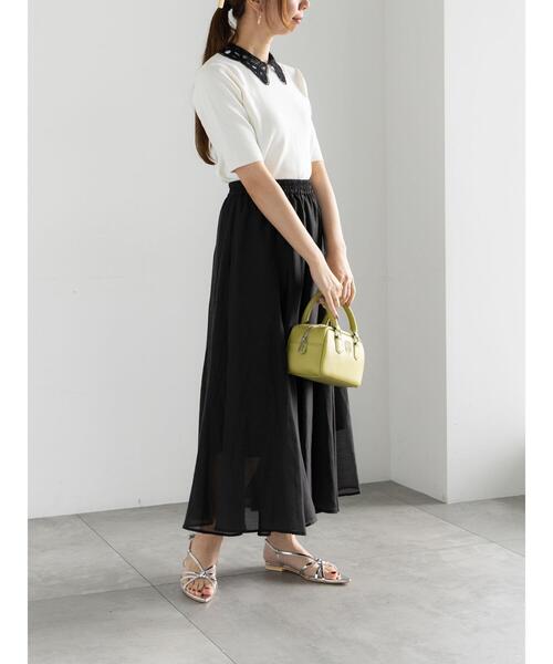 Te chichi(テチチ)の「レースカラー5分袖ニットプルオーバー(ニット/セーター・レディース・ネイビー/オフホワイト/ブラック・F)」の19枚目の写真