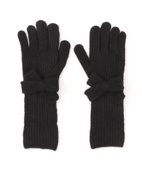 Casselini（キャセリーニ）の「【Casselini】ロングニットリボングローブ 252-112205（手袋・レディース・レッド/ブラック・FREE）」の2枚目の写真