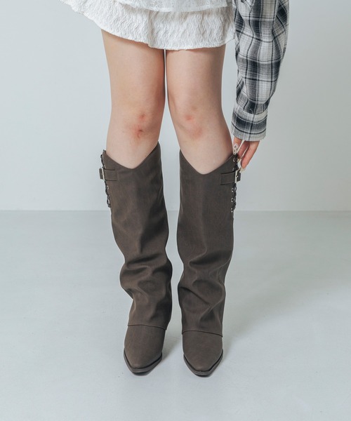 EVOL（イーボル）の「【S-LLサイズ展開・クッション入り】カバーウエスタンブーツ IZ5883（ブーツ・レディース・ブラウン/ブラック・M/L/LL/S）」の7枚目の写真