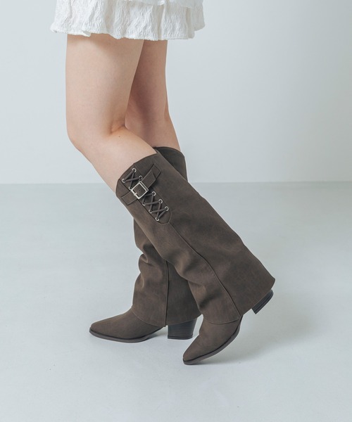 EVOL（イーボル）の「【S-LLサイズ展開・クッション入り】カバーウエスタンブーツ IZ5883（ブーツ・レディース・ブラウン/ブラック・M/L/LL/S）」の8枚目の写真