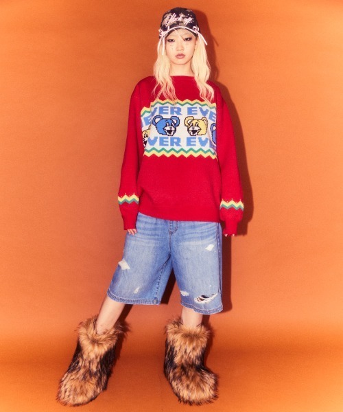 Candy Stripper（キャンディストリッパー）の「MULTI WAY DAMAGE LAYERED DENIM パンツ（デニムパンツ・レディース・ライトインディゴブルー/ブラック・FREE）」の14枚目の写真