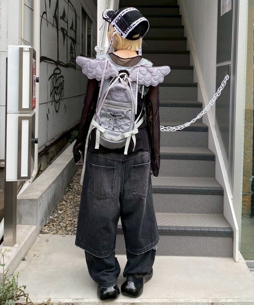 Candy Stripper（キャンディストリッパー）の「MULTI WAY DAMAGE LAYERED DENIM パンツ（デニムパンツ・レディース・ライトインディゴブルー/ブラック・FREE）」の19枚目の写真