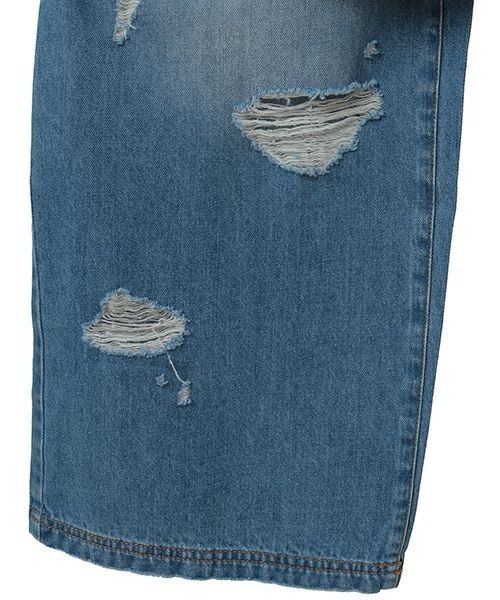 Candy Stripper（キャンディストリッパー）の「MULTI WAY DAMAGE LAYERED DENIM パンツ（デニムパンツ・レディース・ライトインディゴブルー/ブラック・FREE）」の8枚目の写真