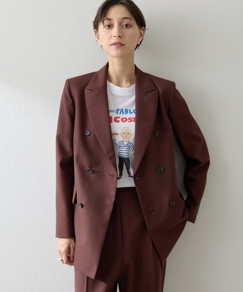 sale★ウィムガゼット★TRダブルジャケット　チェック柄　ブラウン セール】ダブルジャケット（テーラードジャケット）｜Whim Gazette
