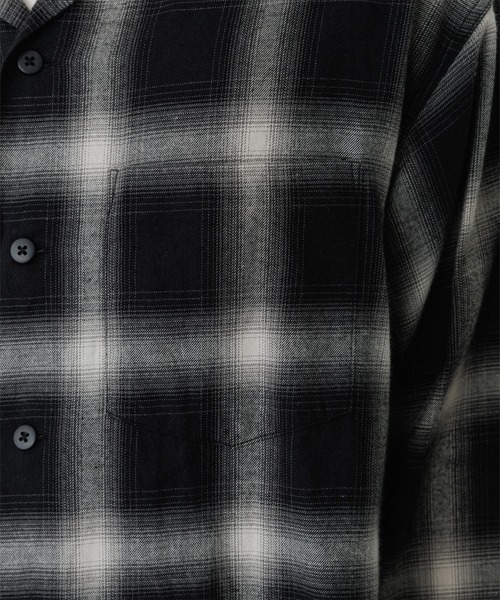 ADAM ET ROPE'(アダムエロペ)の「オンブレチェック オープンカラーシャツ(シャツ/ブラウス・メンズ・ライトグレー/ブラック系その他2・M/L)」の6枚目の写真