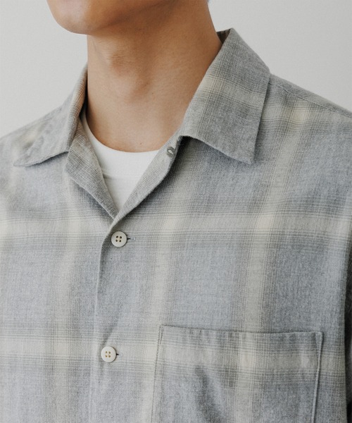 アダムスページ オンブレチェック オープンカラーシャツ（シャツ/ブラウス