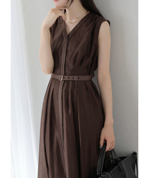 La TOTALITE（ラトータリテ）の「《追加》【洗える】ウォッシャブルシャツワンピース（ワンピース・レディース・ブラウン/ネイビー/ブラック・36/38）」の2枚目の写真