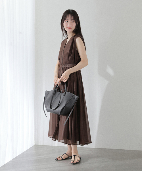 La TOTALITE（ラトータリテ）の「《追加》【洗える】ウォッシャブルシャツワンピース（ワンピース・レディース・ブラウン/ネイビー/ブラック・36/38）」の10枚目の写真