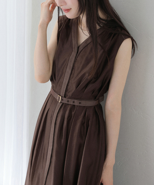 La TOTALITE（ラトータリテ）の「《追加》【洗える】ウォッシャブルシャツワンピース（ワンピース・レディース・ブラウン/ネイビー/ブラック・36/38）」の12枚目の写真