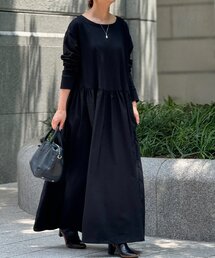 BEARDSLEY ビアズリー　綿100% ロングワンピース 花刺繍ウールワンピース （ロング・マキシ丈ワンピース