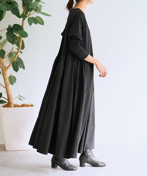 BEARDSLEY（ビアズリー）の「ドッキングボリュームワンピース（ワンピース・レディース・ブラック/キャメル・FREE）」の14枚目の写真