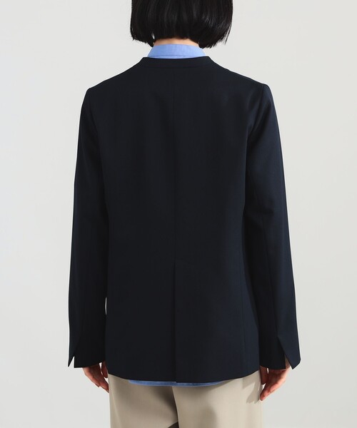 Demi-Luxe BEAMS（デミルクス ビームス）の「【1/9再値下げ】ポリエステル ウール ラペルレス ジャケット（その他アウター・レディース・ベージュ/ネイビー・36/38）」の5枚目の写真