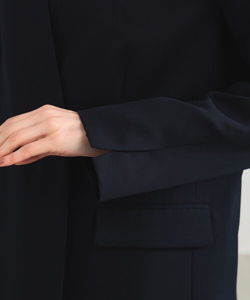 Demi-Luxe BEAMS（デミルクス ビームス）の「【1/9再値下げ】ポリエステル ウール ラペルレス ジャケット（その他アウター・レディース・ベージュ/ネイビー・36/38）」の8枚目の写真