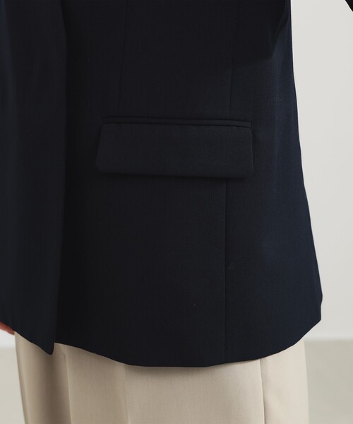 Demi-Luxe BEAMS（デミルクス ビームス）の「【1/9再値下げ】ポリエステル ウール ラペルレス ジャケット（その他アウター・レディース・ベージュ/ネイビー・36/38）」の9枚目の写真