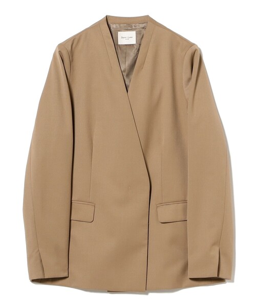 Demi-Luxe BEAMS（デミルクス ビームス）の「【1/9再値下げ】ポリエステル ウール ラペルレス ジャケット（その他アウター・レディース・ベージュ/ネイビー・36/38）」の11枚目の写真