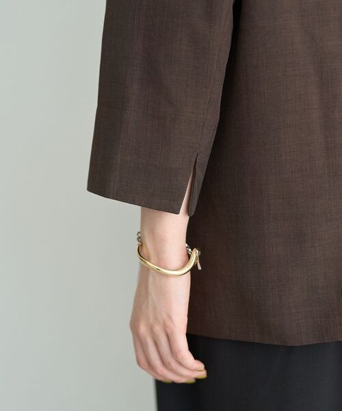 YECCA VECCA（イェッカヴェッカ）の「リネンライクジャケット②（テーラードジャケット・レディース・ネイビー/ブラウン・FREE）」の17枚目の写真