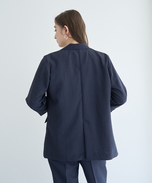 YECCA VECCA（イェッカヴェッカ）の「リネンライクジャケット②（テーラードジャケット・レディース・ネイビー/ブラウン・FREE）」の5枚目の写真