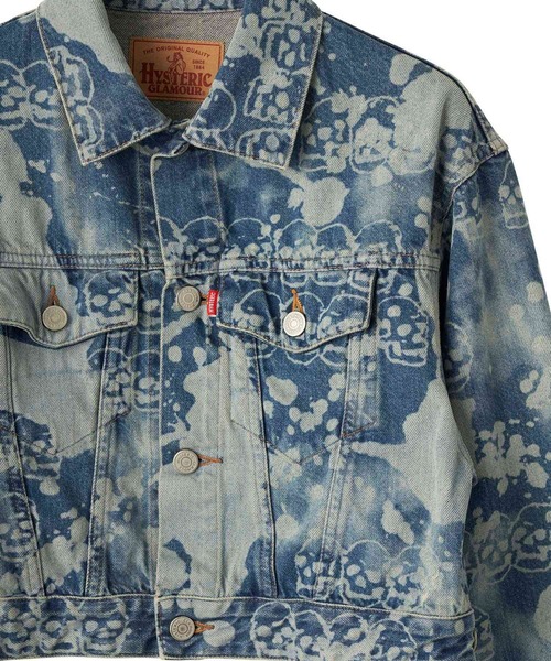 HYSTERIC GLAMOUR(ヒステリックグラマー)の「DROPPING&SKULL柄 デニムジャケット(デニムジャケット・レディース・ライトインディゴブルー・FREE)」の4枚目の写真