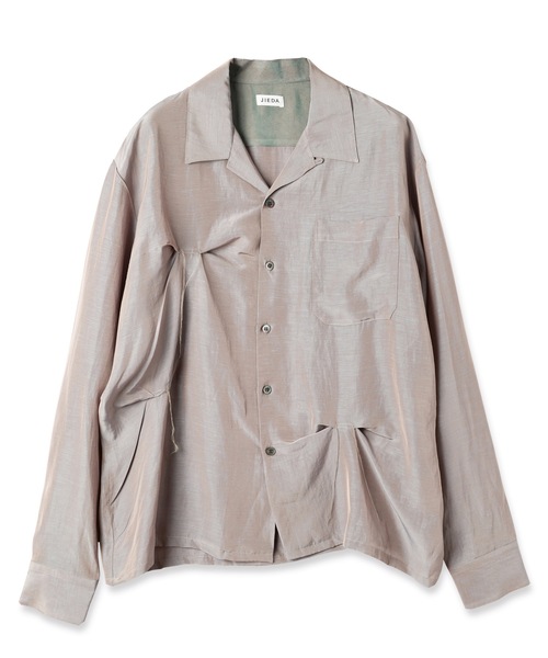 Jieda（ジエダ）の「HAND STITCH OPEN COLLAR SHIRT（シャツ/ブラウス・メンズ・ダークグレー/オリーブ系・1/2）」の2枚目の写真