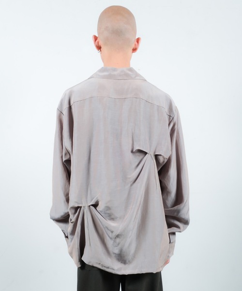 Jieda（ジエダ）の「HAND STITCH OPEN COLLAR SHIRT（シャツ/ブラウス・メンズ・ダークグレー/オリーブ系・1/2）」の6枚目の写真