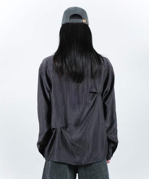 Jieda（ジエダ）の「HAND STITCH OPEN COLLAR SHIRT（シャツ/ブラウス・メンズ・ダークグレー/オリーブ系・1/2）」の9枚目の写真