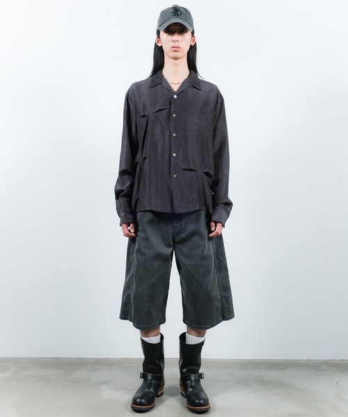 Jieda（ジエダ）の「HAND STITCH OPEN COLLAR SHIRT（シャツ/ブラウス・メンズ・ダークグレー/オリーブ系・1/2）」の7枚目の写真