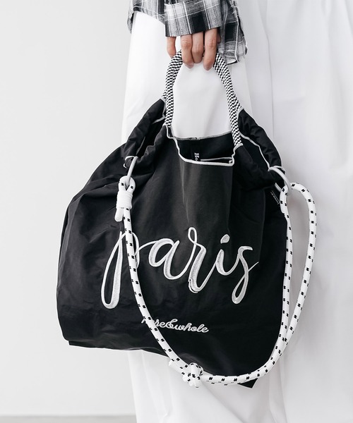 mili an deni(ミリアンデニ)の「3WAYフォントロープトートバッグ(ショルダーバッグ・レディース・カーキ/ブラック/ホワイト・F)」の3枚目の写真