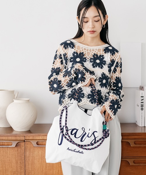 mili an deni(ミリアンデニ)の「3WAYフォントロープトートバッグ(ショルダーバッグ・レディース・カーキ/ブラック/ホワイト・F)」の4枚目の写真