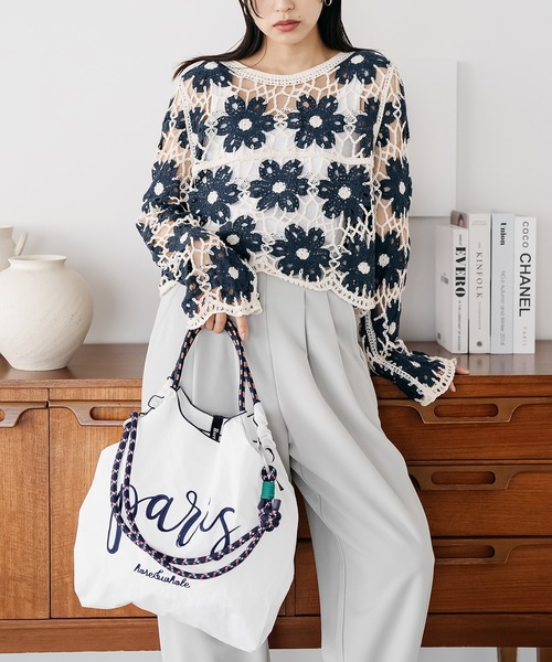 mili an deni(ミリアンデニ)の「3WAYフォントロープトートバッグ(ショルダーバッグ・レディース・カーキ/ブラック/ホワイト・F)」の5枚目の写真