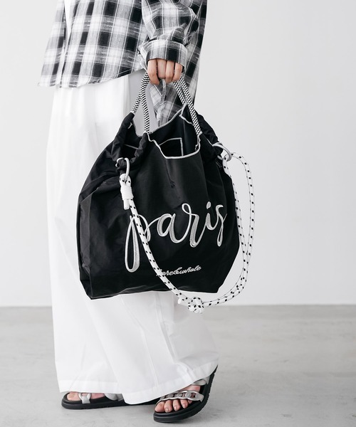 mili an deni(ミリアンデニ)の「3WAYフォントロープトートバッグ(ショルダーバッグ・レディース・カーキ/ブラック/ホワイト・F)」の19枚目の写真