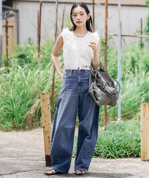 mili an deni(ミリアンデニ)の「3WAYフォントロープトートバッグ(ショルダーバッグ・レディース・カーキ/ブラック/ホワイト・F)」の15枚目の写真