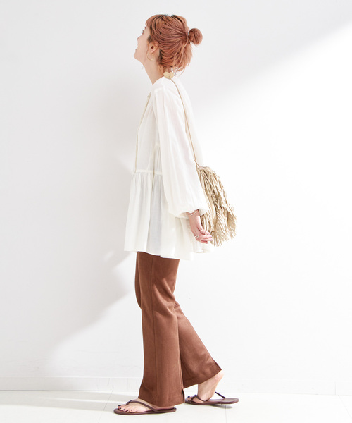 B.C STOCK（ベーセーストック）の「手洗い可 / 切り替えチュニックブラウス（シャツ/ブラウス・レディース・ブラック/ホワイト/グリーン・FREE）」の11枚目の写真