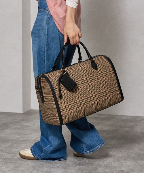 Ungrid（アングリッド）の「【Ungrid/アングリッド】ケースチャーム付 チェックコンビキャリーオントラベルボストンバッグ（スーツケース/キャリーバッグ・レディース・ブラック系その他/キャメル/ダークブラウン/ブラック/ブラウン系その他・FREE）」の3枚目の写真