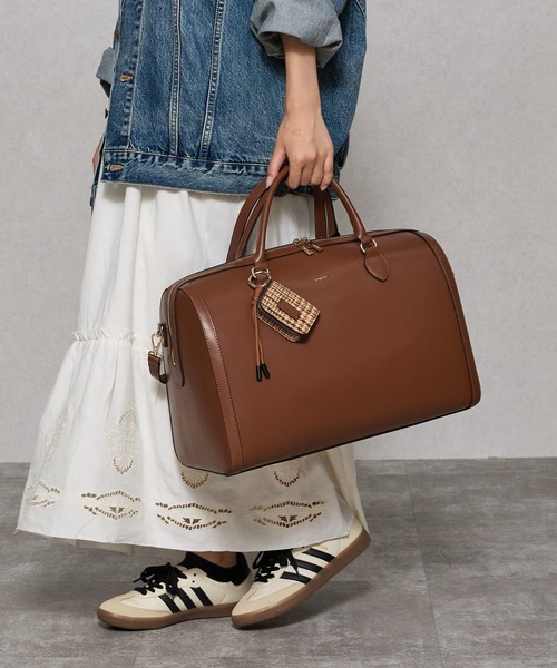 Ungrid（アングリッド）の「【Ungrid/アングリッド】ケースチャーム付 チェックコンビキャリーオントラベルボストンバッグ（スーツケース/キャリーバッグ・レディース・ブラック系その他/キャメル/ダークブラウン/ブラック/ブラウン系その他・FREE）」の5枚目の写真