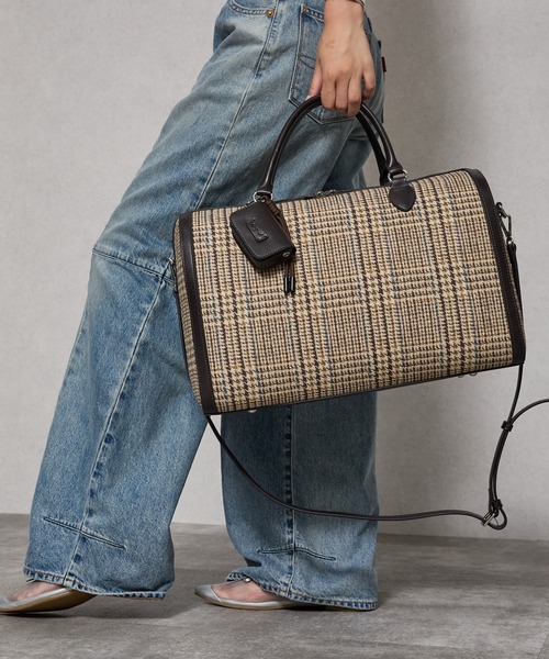 Ungrid（アングリッド）の「【Ungrid/アングリッド】ケースチャーム付 チェックコンビキャリーオントラベルボストンバッグ（スーツケース/キャリーバッグ・レディース・ブラック系その他/キャメル/ダークブラウン/ブラック/ブラウン系その他・FREE）」の12枚目の写真