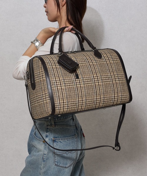 Ungrid（アングリッド）の「【Ungrid/アングリッド】ケースチャーム付 チェックコンビキャリーオントラベルボストンバッグ（スーツケース/キャリーバッグ・レディース・ブラック系その他/キャメル/ダークブラウン/ブラック/ブラウン系その他・FREE）」の7枚目の写真