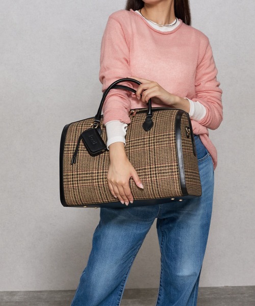 Ungrid（アングリッド）の「【Ungrid/アングリッド】ケースチャーム付 チェックコンビキャリーオントラベルボストンバッグ（スーツケース/キャリーバッグ・レディース・ブラック系その他/キャメル/ダークブラウン/ブラック/ブラウン系その他・FREE）」の13枚目の写真