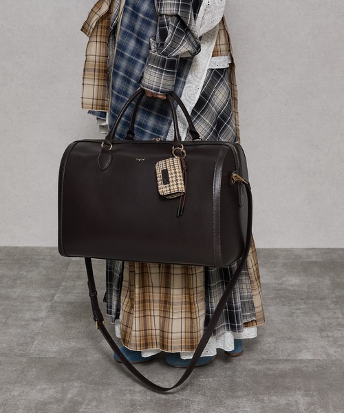 Ungrid（アングリッド）の「【Ungrid/アングリッド】ケースチャーム付 チェックコンビキャリーオントラベルボストンバッグ（スーツケース/キャリーバッグ・レディース・ブラック系その他/キャメル/ダークブラウン/ブラック/ブラウン系その他・FREE）」の15枚目の写真