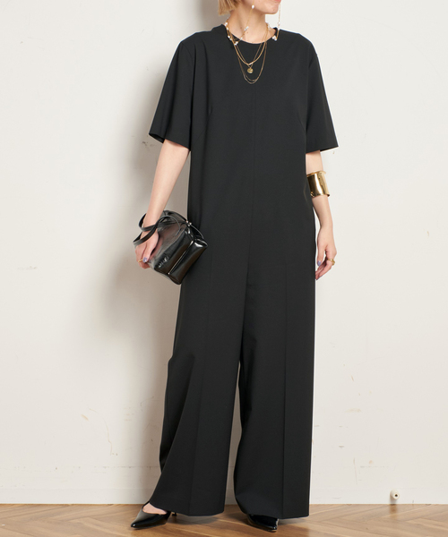 AP STUDIO(エーピーストゥディオ)の「TRWハーフスリーブオールインワン(つなぎ/オールインワン・レディース・ブラック・36/38)」の5枚目の写真