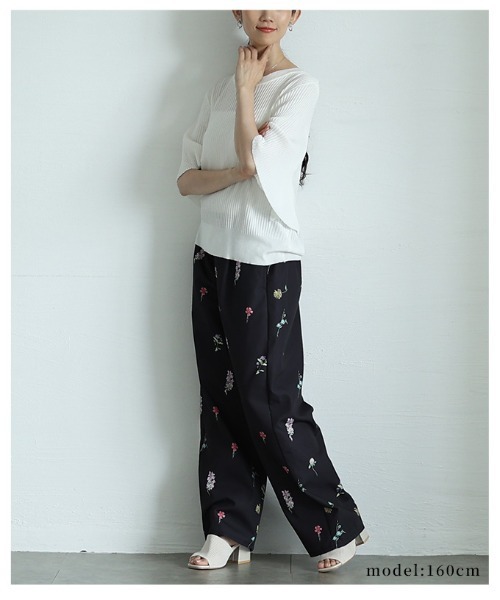 Sawa a la mode(サワアラモード)の「サマーリブニットドルマンスリーブトップス(ニット/セーター・レディース・ブラック/ホワイト・FREE)」の14枚目の写真