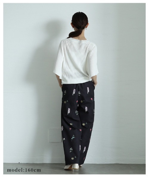 Sawa a la mode(サワアラモード)の「サマーリブニットドルマンスリーブトップス(ニット/セーター・レディース・ブラック/ホワイト・FREE)」の17枚目の写真